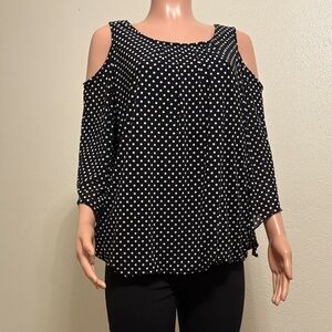 Elegant Black and White Polka Dot Blouse